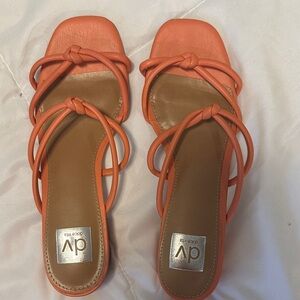 DV by Dolce Vita Orange Knotted Strap Slide Mules